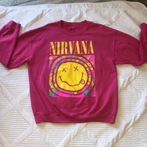Nirvana| Sweatshirt| Women’s| Size large| Pink, long sleeve sweatshirt Comfy